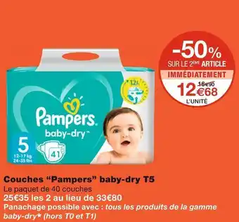 Monoprix Pampers couches baby-dry t5 offre