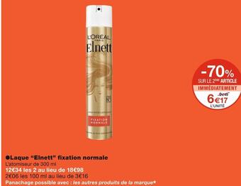 Monoprix Elnett laque fixation normale offre