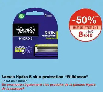 Monoprix Wilkinson lames hydro 5 skin protection offre