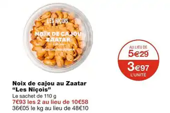Monoprix Les niçois noix de cajou au zaatar offre
