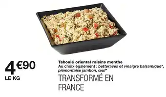 Monoprix Taboulé oriental raisins menthe offre