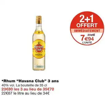 Monoprix Havana club rhum 3 ans offre