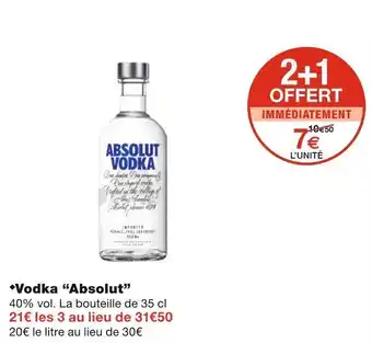 Monoprix Absolut vodka offre