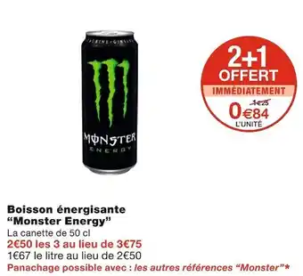 Monoprix Monster energy boisson énergisante offre