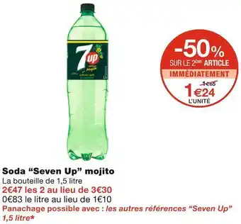 Monoprix Seven up soda mojito offre