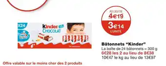Monoprix Kinder bâtonnets offre