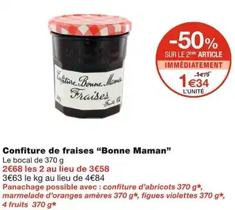 Monoprix Bonne maman confiture de fraises offre