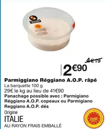 Monoprix Parmiggiano réggiano a.o.p. râpé offre