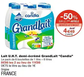 Candia lait u.h.t. demi-écrémé grandlait