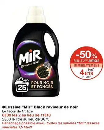 Monoprix Mir lessive “mir” black raviveur de noir offre