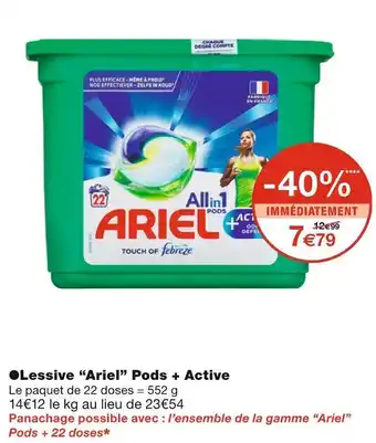 Monoprix Ariel lessive “ariel” pods + active offre