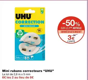 Monoprix Uhu mini rubans correcteurs offre