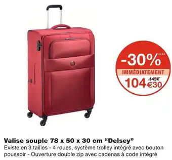 Monoprix Delsey valise souple 78 x 50 x 30 cm offre