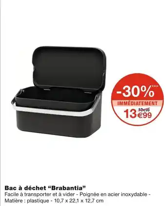 Monoprix Brabantia bac à déchet offre