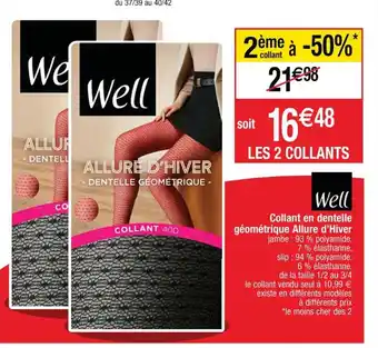Collant En Dentelle Géométrique Allure d'Hiver