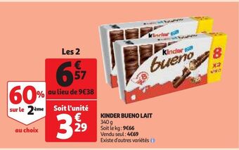 Auchan Supermarché Kinder bueno lait offre