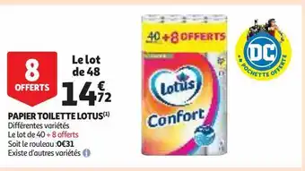 Auchan Supermarché Papier toilette lotus offre