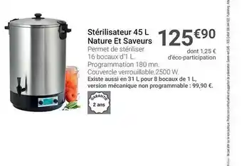Stérilisateur 45 L Nature Et Saveurs