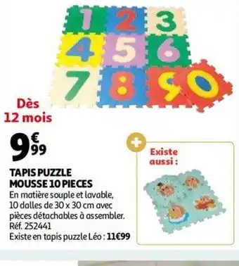 Auchan Tapis Puzzle Mousse 10 Pieces offre