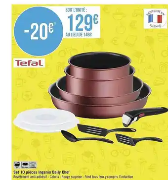 Géant Casino Set 10 pièces ingenio daily chef tefal offre