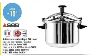 Géant Casino Autocuiseur authentique 10l inox seb offre