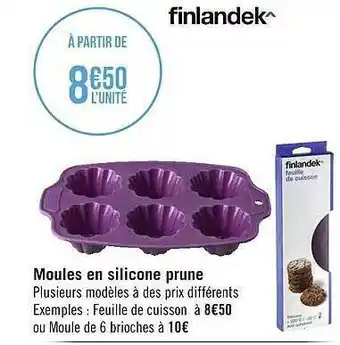 Géant Casino Moules en silicone prune finlandek offre