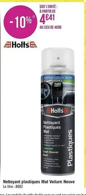 Géant Casino Nettoyant plastiques mat voiture neuve holts offre