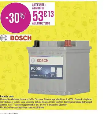Géant Casino Batterie auto bosch offre
