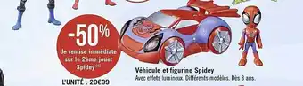 Géant Casino Véhicule et figurine spidey offre
