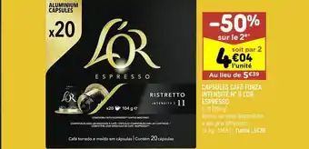 Leader Price Capsules café forza intensité n°9 l'or espresso offre