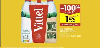 Leader Price Eau minérale naturelle vittel offre