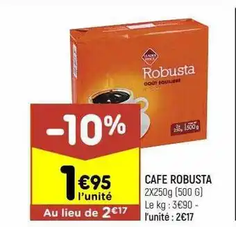 Leader Price Café robusta offre