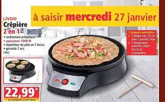 Crêpière 2 en 1 Livoo