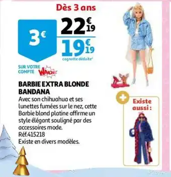 Auchan Barbie Extra Blonde Bandana offre
