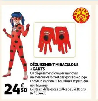 Auchan Déguisement Miraculous + Gants offre