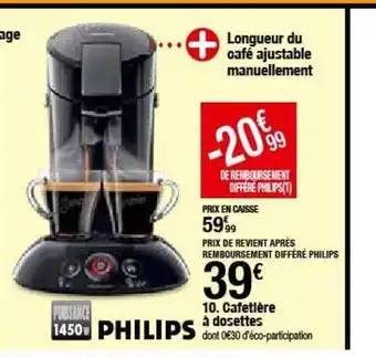 BUT Cafetière à Dosettes Philips 1450W offre