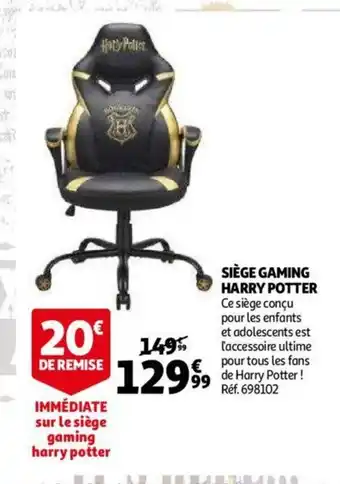 Auchan Siége Gaming Harry Potter offre