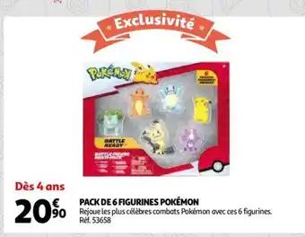 Auchan Pack De 6 Figurines Pokémon offre