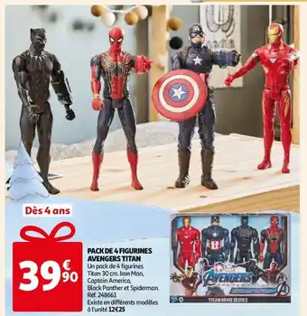 Auchan Pack De 4 Figurines Avengers Titan offre