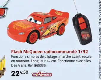 Majorette flash mcqueen radiocommandé 1/32
