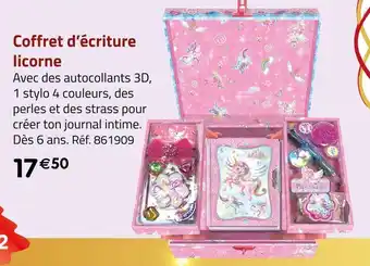 Géant Casino Coffret d’écriture licorne offre