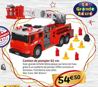 Géant Casino Camion de pompier 62 cm offre