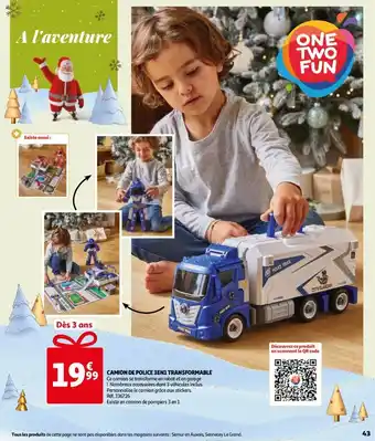 Auchan Camion De Police 3en1 Transformable offre
