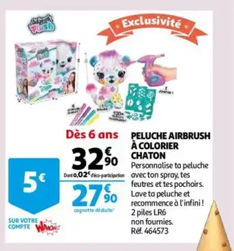 Auchan Peluche Airbrush A Colorier Chaton offre