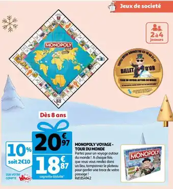 Auchan Monopoly Voyage Tour Du Monde offre