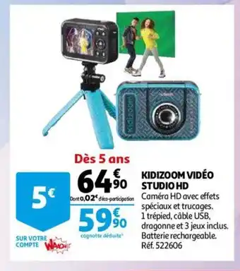 Auchan Kidizoom Vidéo Studio HD offre