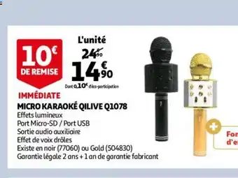 Auchan Micro Karaoké Qilive Q1078 offre