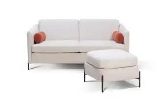 La Maison du Convertible Lot canapé et pouf lapp velours offre