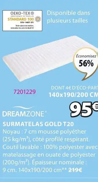 JYSK Surmatelas Gold T20 offre