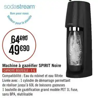 Géant Casino Machine à gazéifier SPIRIT Noire offre